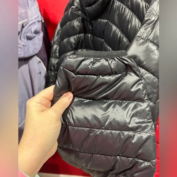 NEW NWT Old Navy black shiny thin puffer jacket‎ coat 2x XXL - Picture 4 of 9